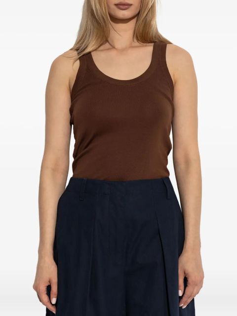 LEMAIRE scoop-neck cotton tank top - Brown