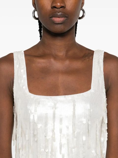 STAUD Le Sable sequin-embellished mini dress - White