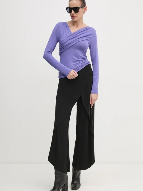 Joseph Ribkoff spodnie damskie kolor czarny szerokie high waist 211494