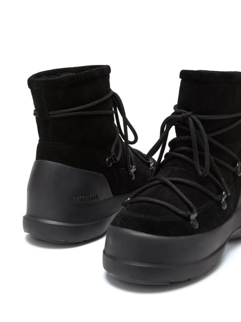 Moon Boot Luna lace-up suede boots - Black