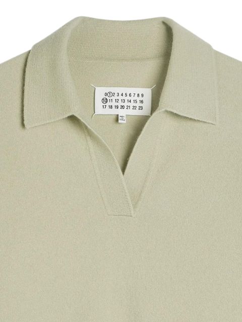 Maison Margiela V-neck knitted polo top - Green - zdjęcie produktu nr 2