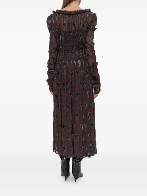 Tory Burch paisley-print midi dress - Brown - zdjęcie produktu nr 2
