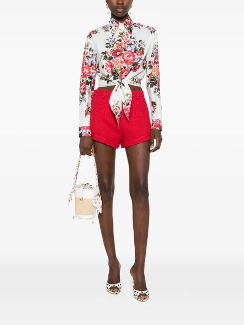 Dolce & Gabbana floral-print long-sleeve shirt - White