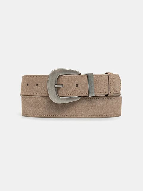 Answear.LAB pasek zamszowy kolor beżowy