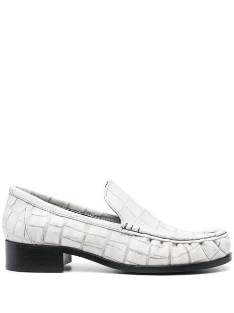 Acne Studios block-heel leather loafers - White