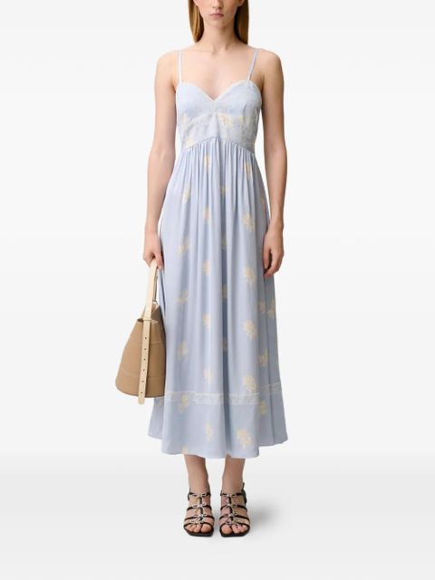 Claudie Pierlot floral embroidered midi dress - Blue - zdjęcie produktu nr 2