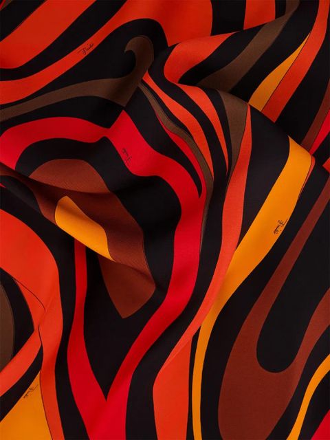 PUCCI Marmo print cape-overlay maxi dress - Black