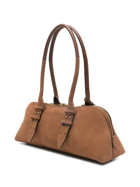 PINKO padlock suede tote bag - Brown