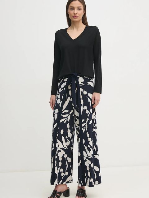 Joseph Ribkoff spodnie damskie kolor granatowy dzwony high waist 251252