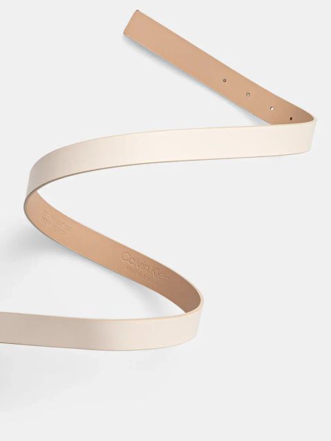 Calvin Klein pasek skórzany damski kolor beżowy K60K612866