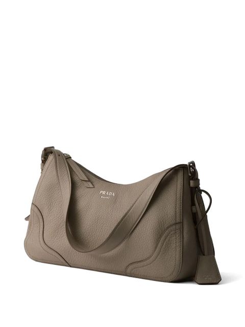 Prada Aimèe large leather shoulder bag - Grey