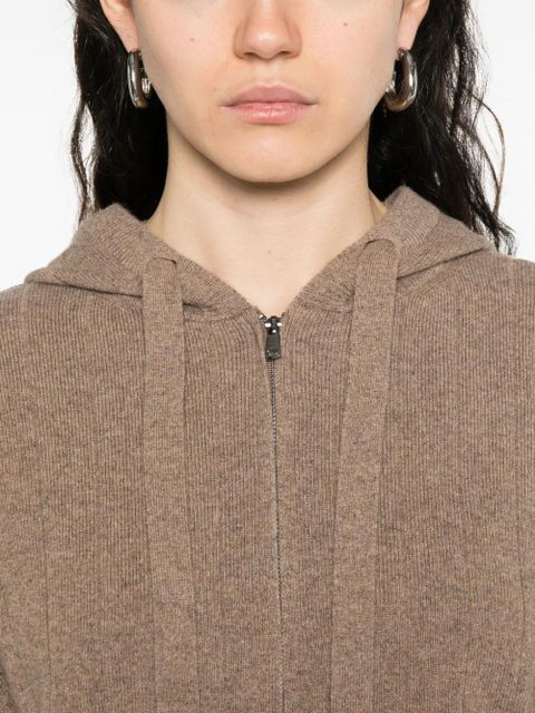 Max Mara hooded zip-up cardigan - Brown