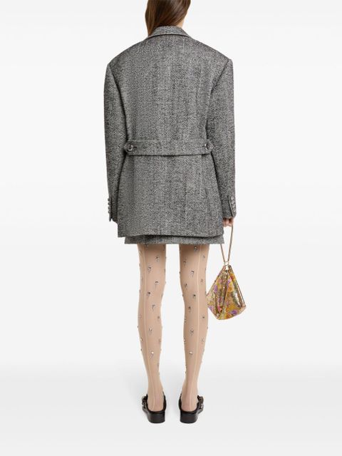 Rabanne herringbone-pattern wool blazer - Black