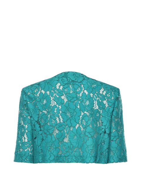 PINKO Lace Spencer button-up cotton jacket - Green - zdjęcie produktu nr 2