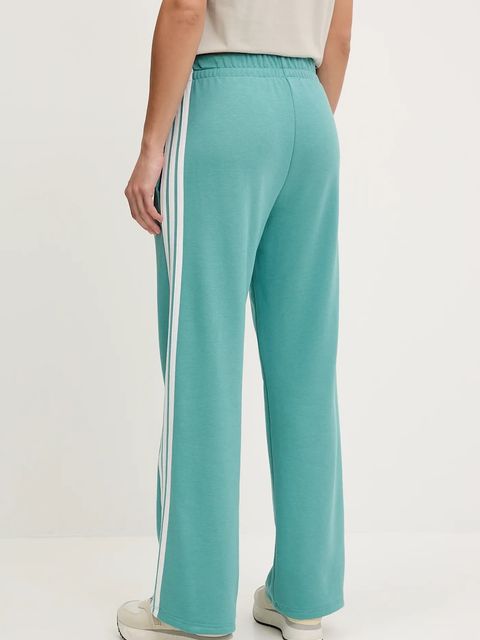adidas spodnie dresowe 3-Stripes damskie kolor turkusowy wzorzyste JY3141