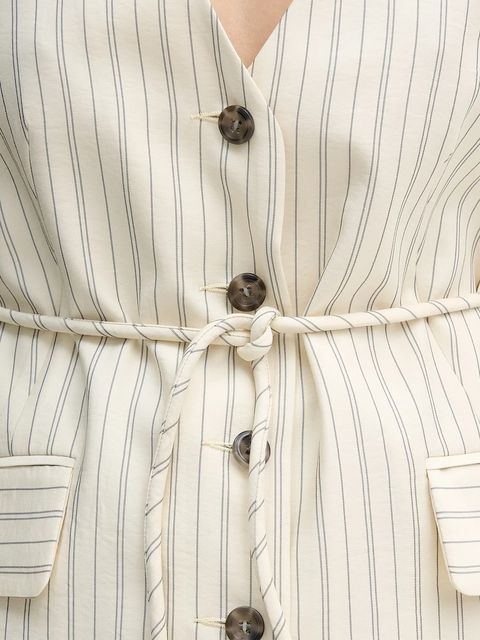 Sisley kamizelka kolor beżowy jednorzędowa 24QVLJ00V