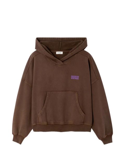 American Vintage logo-print cotton hoodie - Brown - zdjęcie produktu nr 1