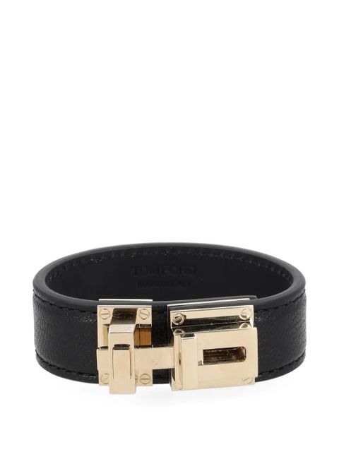 TOM FORD turnlock leather bracelet - Black - zdjęcie produktu nr 1
