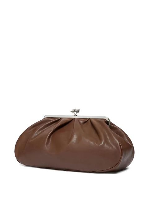 Weekend Max Mara large Pasticcino leather clutch bag - Brown