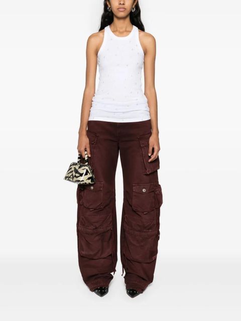 The Attico rhinestone-logo lettering tank top - White - zdjęcie produktu nr 2