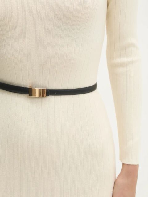 Answear.LAB sukienka kolor beżowy midi dopasowana