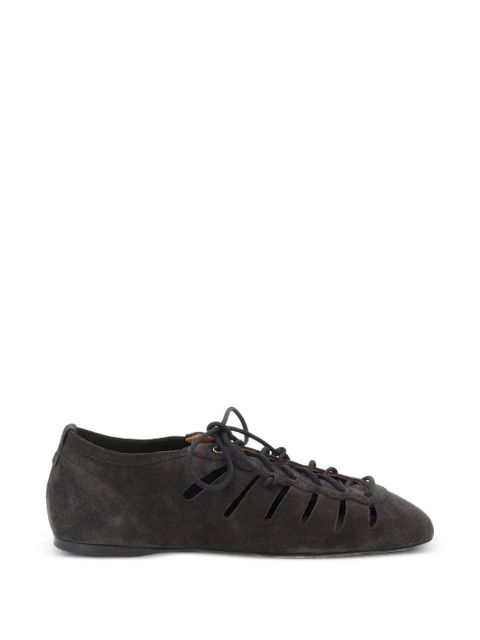ISABEL MARANT Leyza lace-up cut-out ballet flats - Black - zdjęcie produktu nr 1