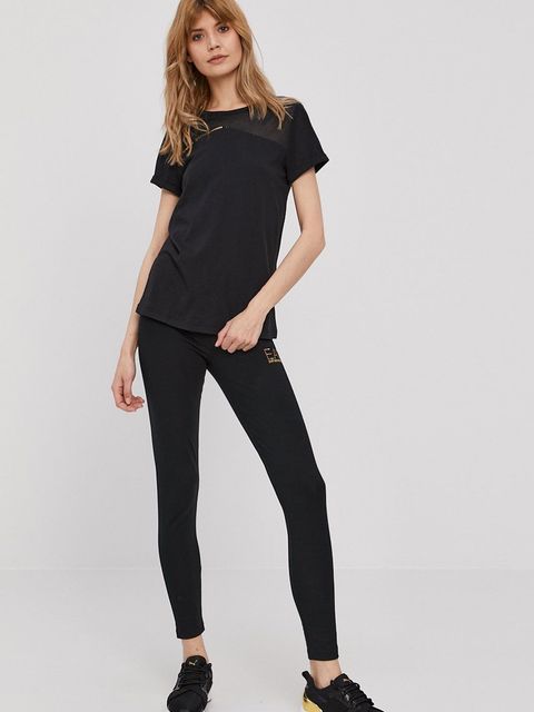 EA7 Emporio Armani Legginsy 8NTP82.TJ01Z damskie kolor czarny z aplikacją