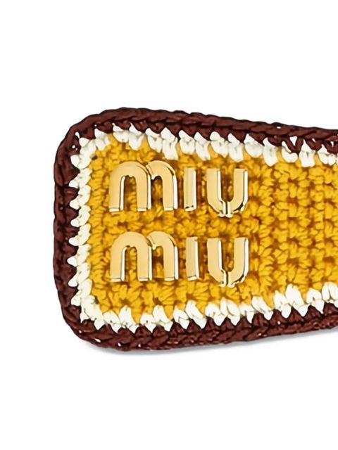 Miu Miu crochet logo hair clip - Yellow - zdjęcie produktu nr 2