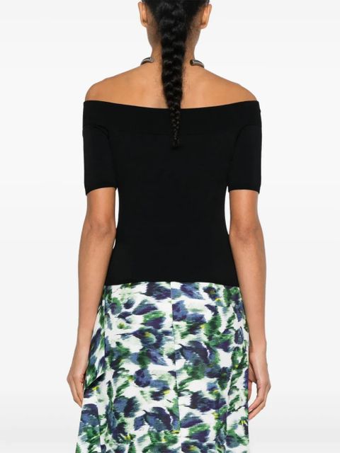 Alexander McQueen off-shoulder knitted top - Black