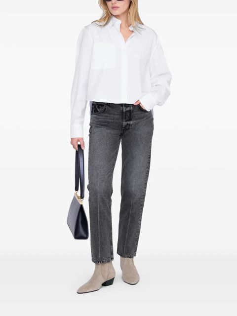 ANINE BING Essie cropped pocket shirt - White