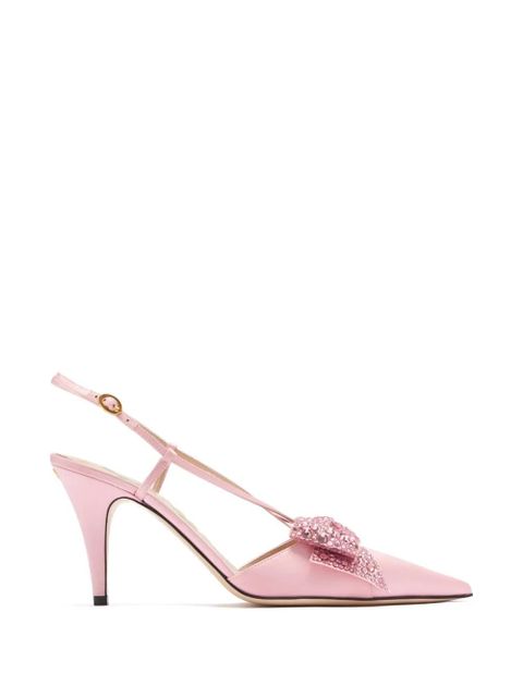 Valentino Garavani crystal-embellished bow pumps - Pink - zdjęcie produktu nr 1