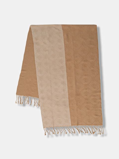 Guess szalik damski kolor brązowy wzorzysty AW5419 POL03 - zdjęcie produktu nr 1