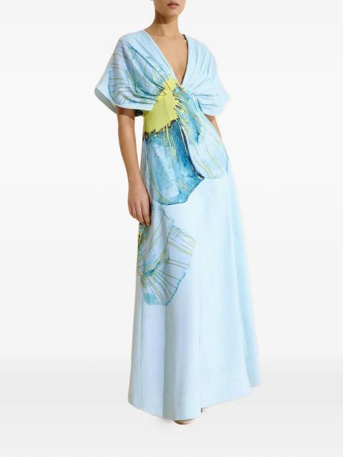 Acler Glamorgan floral V-neck maxi dress - Blue - zdjęcie produktu nr 1