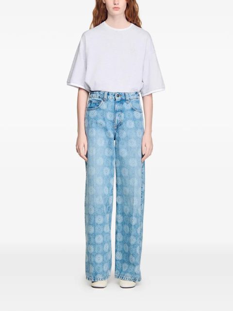 SANDRO floral-pattern wide-leg jeans - Blue - zdjęcie produktu nr 2