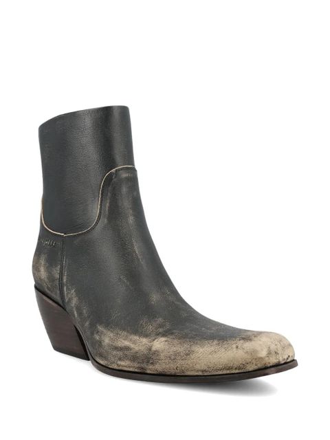 Balenciaga Memphis distressed calf-length cowboy boots - Black - zdjęcie produktu nr 2