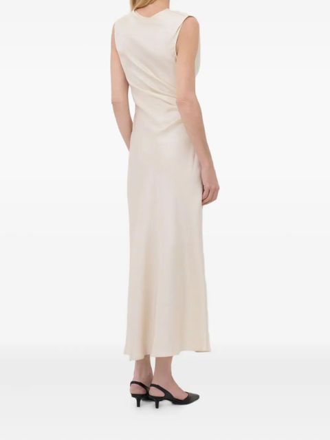LouLou de Saison Roan gathered-waist sleeveless midi dress - White