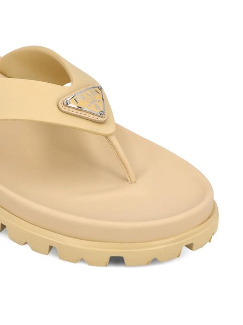 Prada logo-plaque flip-flops - Neutrals - zdjęcie produktu nr 2
