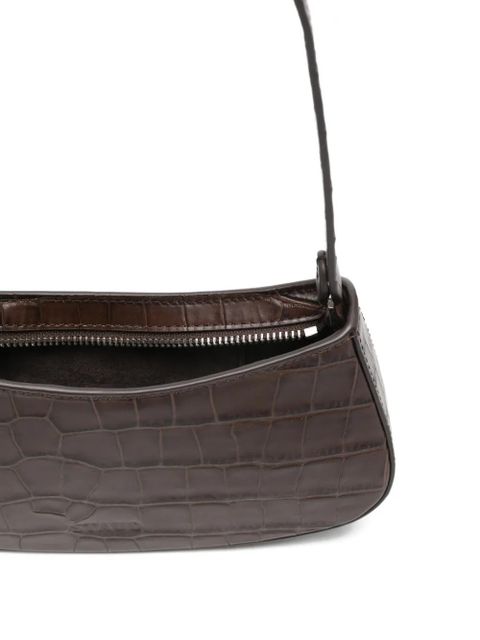 STAUD Ollie crocodile-effect shoulder bag - Brown
