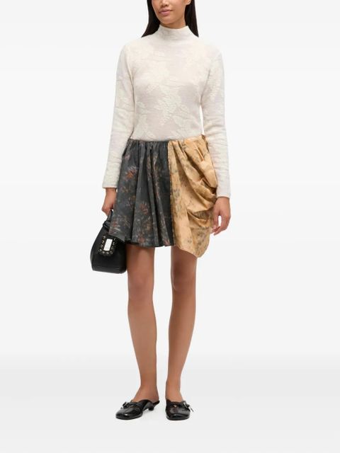 GANNI printed draped mini skirt - Yellow - zdjęcie produktu nr 2