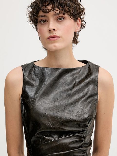 Sisley sukienka kolor brązowy midi dopasowana 44WKL0033