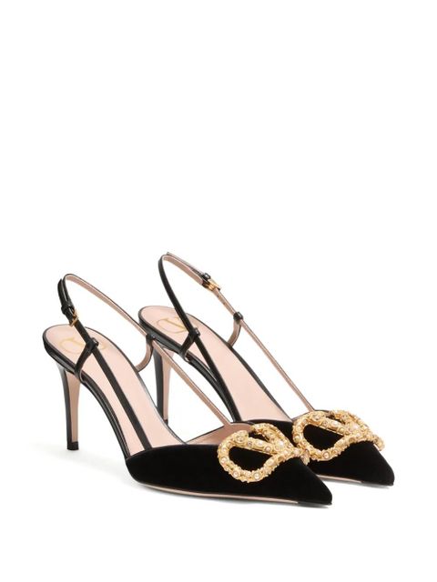 Valentino Garavani 80mm VLogo Signature slingback pumps - Black