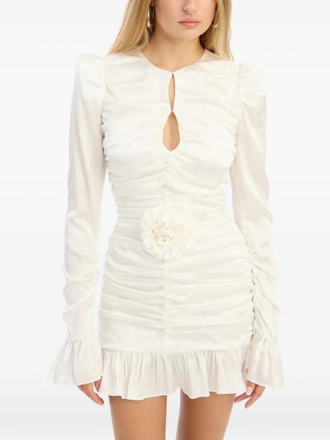 ROTATE BIRGER CHRISTENSEN flower ruffled mini dress - White