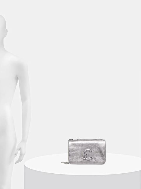 Coccinelle torebka skórzana DULSE kolor srebrny E5.SS5.52.01.01