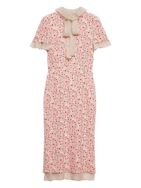 Prada printed georgette midi dress - Pink - zdjęcie produktu nr 1