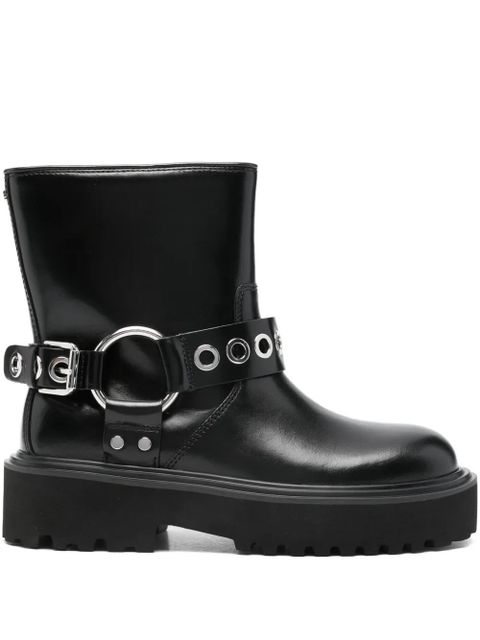 Maje 40mm eyelet-embellishment biker boots - Black - zdjęcie produktu nr 1