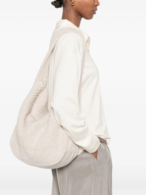 Aya Muse ribbed zip shoulder bag - Neutrals - zdjęcie produktu nr 2