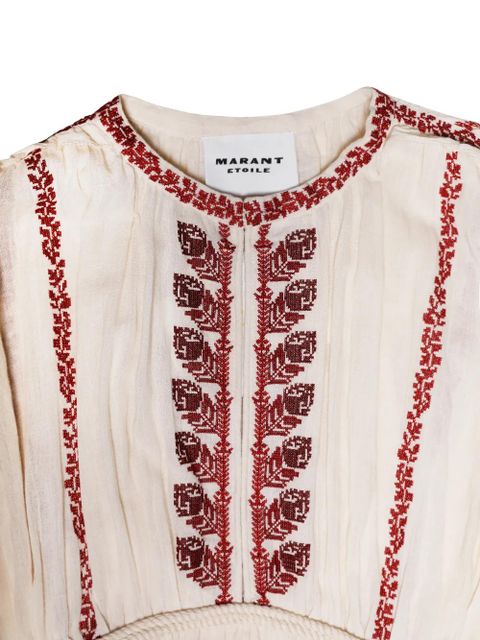 MARANT ÉTOILE Liviane embroidered rope-belt dress - Neutrals