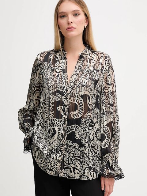 Marc Aurel koszula damska kolor czarny relaxed z kołnierzykiem klasycznym 6342-1000-93449 - zdjęcie produktu nr 1