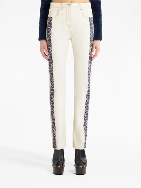 ETRO floral-print cotton jeans - White - zdjęcie produktu nr 2