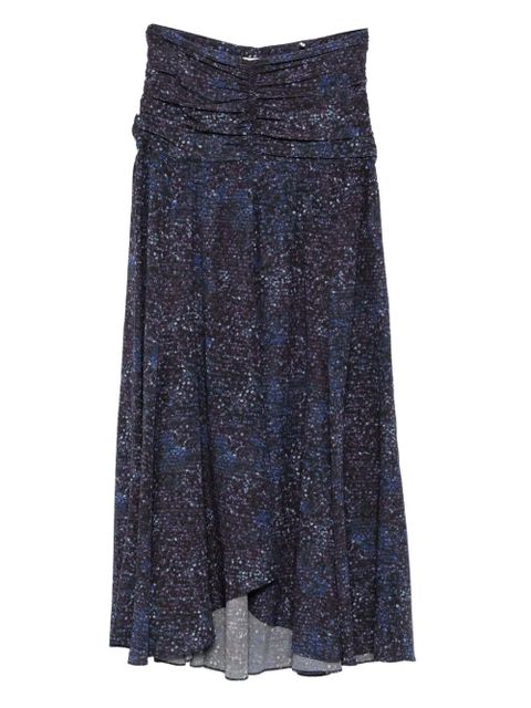 ISABEL MARANT Syana gathered-print skirt - Blue - zdjęcie produktu nr 1